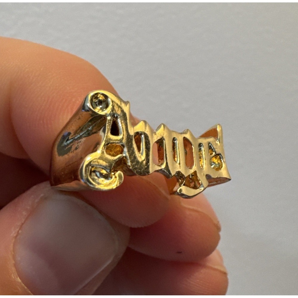 Gold Angel Ring Adjustable New - Picture 2 of 5